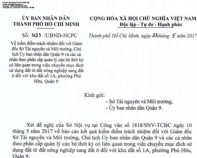[-]TP.HCM:[-]Nguyên[-]Giám[-]đốc[-]Sở[-]TN&MT[-]bị[-]kiểm[-]điểm[-]vì[-]đất[-]đai